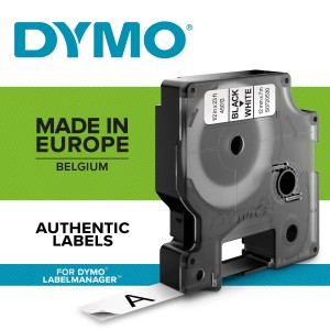 DYMO D1 12MMX7M BLKWHT TAPE