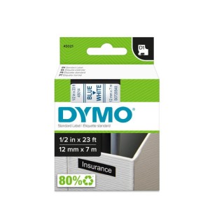 DYMO D1 12MMX7M BLUWHT TAPE