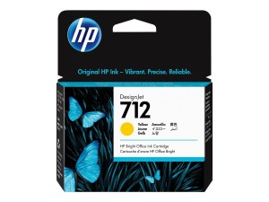 Oryginalny Tusz do drukarki HP 712 Żółty 3ED69A