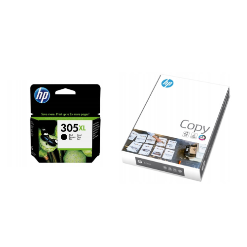 Tusz do drukarki HP 305XL Czarny 3YM62AE + Papier ksero HP COPY