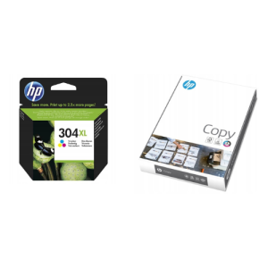 Tusz do drukarki HP 304XL Kolor N9K07AE + Papier ksero HP COPY