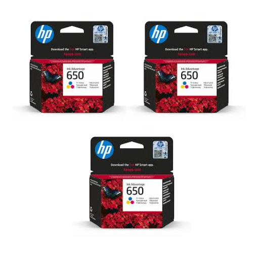 3x Tusz do drukarki HP 650 Kolor CZ102AE