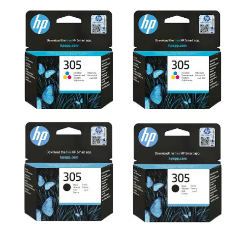 2x Tusz do drukarki HP 305 Czarny 3YM61AE + 2x Tusz HP 305 Kolor 3YM60AE